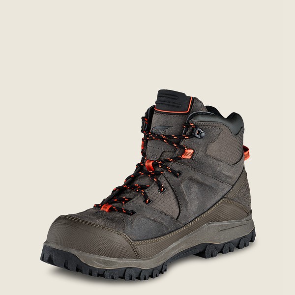 Red Wing Hiking Boots Mens Grey Brown - Trbo - 5-inch Waterproof Safety Toe - 3802719-QC